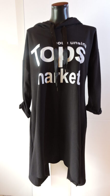 Tunika/haljina sa kapuljačom - crna